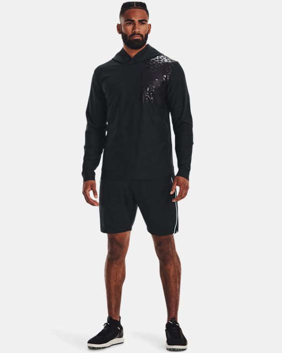 Men's Curry Hooded Golf Shirt, Black, pdpMainDesktop image number 2